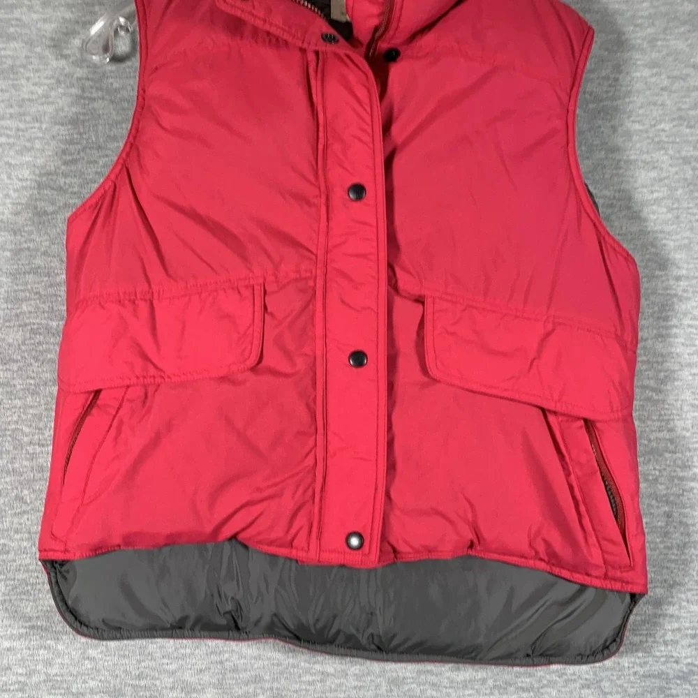 REI Puffer Vest Womens 10‎ Red Goose Down Full Zip Collared Nylon Outdoor